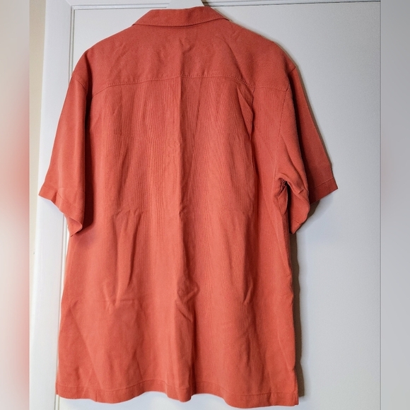 Tommy Bahama 100% Silk Shirt Coconuts Button Down In Coral Size L - Picture 7 of 16